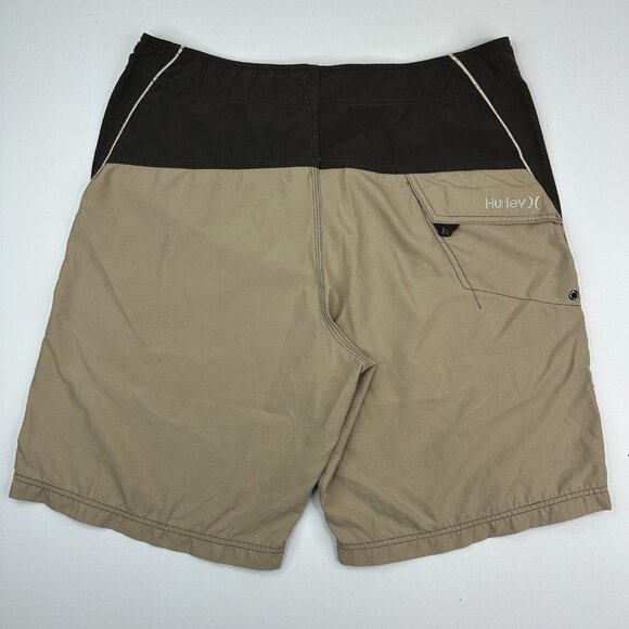 Hurley Men's Brown Tan Surf Swim Board Shorts Size Large/W35.25/L10.5 - Picture 6 of 12